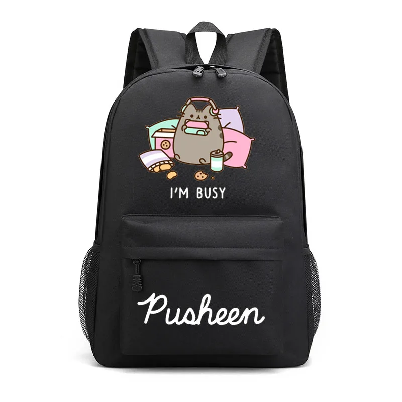 

Рюкзак для ноутбука Pusheen, деловой, с USB-портом для зарядки, водостойкий, для школы и колледжа