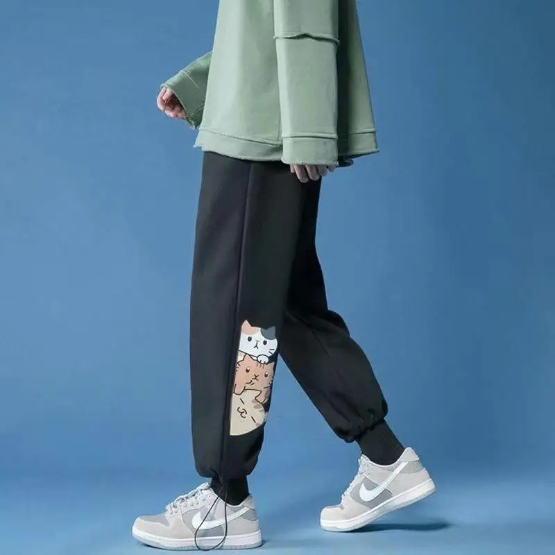 

The new trend of 2021 han edition men's sports pants men's casual pants loose joker pants pants men beam foot trousers