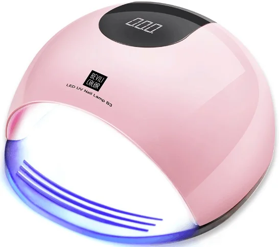 Pink 72 Вт Светодиодный УФ-светильник для сушки ногтей с таймером 30s 60s 120s гелевая лампа для сушки всех гелей умная ледяная лампа автоматический датчик для маникюра ногтей - Цвет: Pink