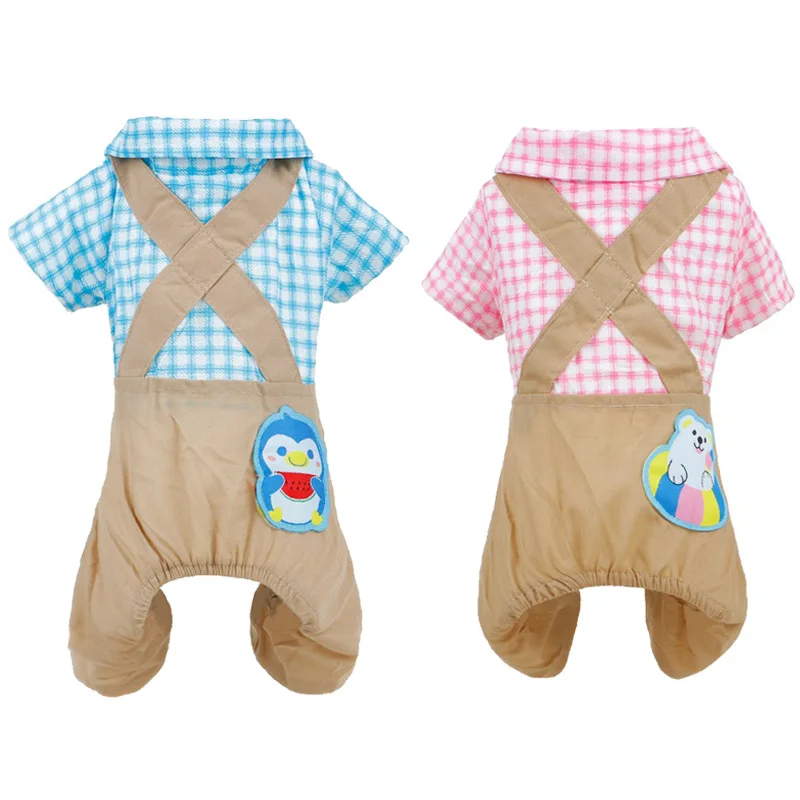 Милый клетчатый комбинезон для маленьких собак зимняя теплая одежда домашних