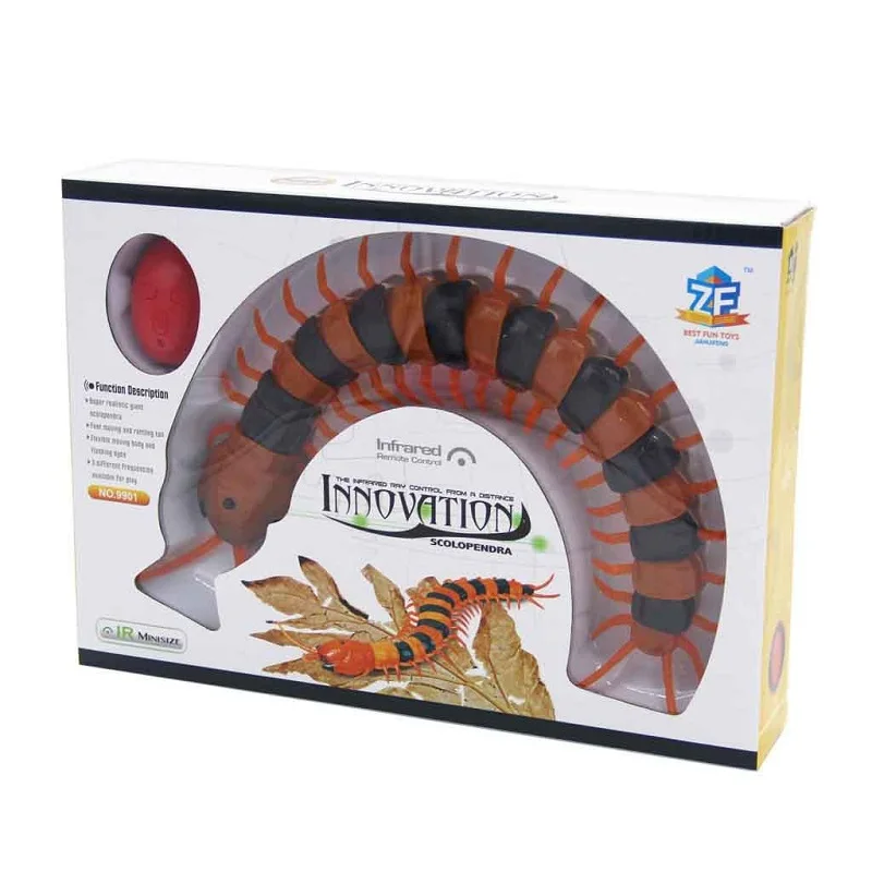 Инфракрасный RC пульт дистанционного управления сороконожка Scolopendra жуткий-crawly дети игрушка подарок, оранжевый и черный