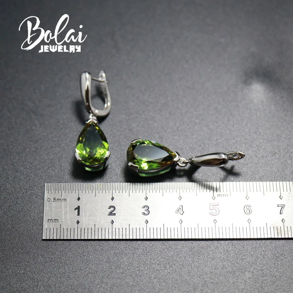 Bolaijewelry серьги с зултанитом жемчужные 10*15 мм искусственные серебристые меняющие