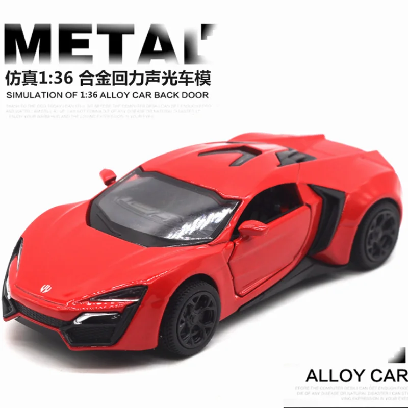 

Nicce 1:36 High Simulation Alloy Dubai Green Lycan Sports Car Racing Children's Double Door Sound and Light Back Toy Car A221