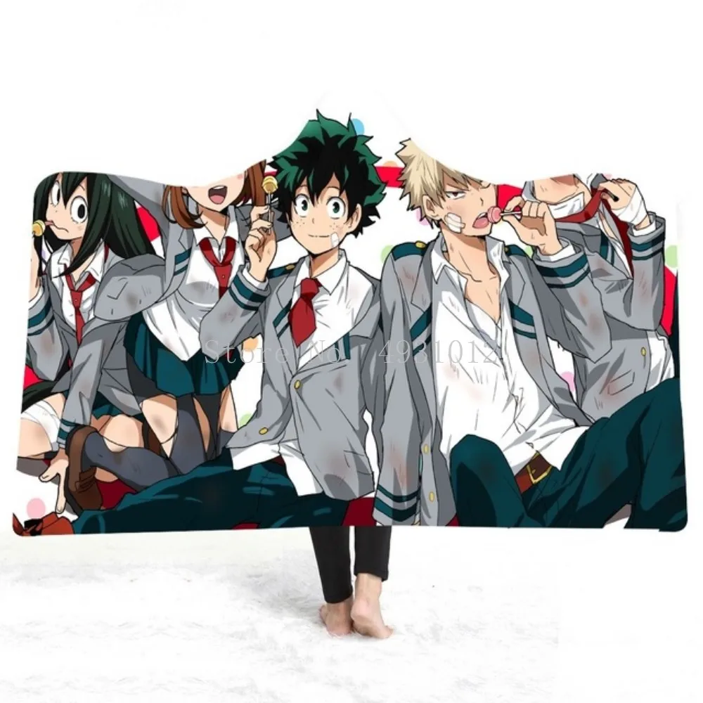 Аниме Мой герой академическое одеяло с капюшоном шерпа флис комикс персонаж