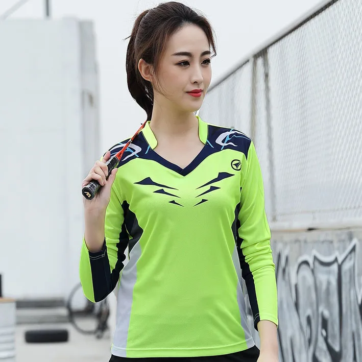 Girl Tennis TShirts Pants, Girls Long Sleeve Tennis Clothes Tracksuits, Women's Badminton T-Shirt, Female Table Tennis Tee Shirt