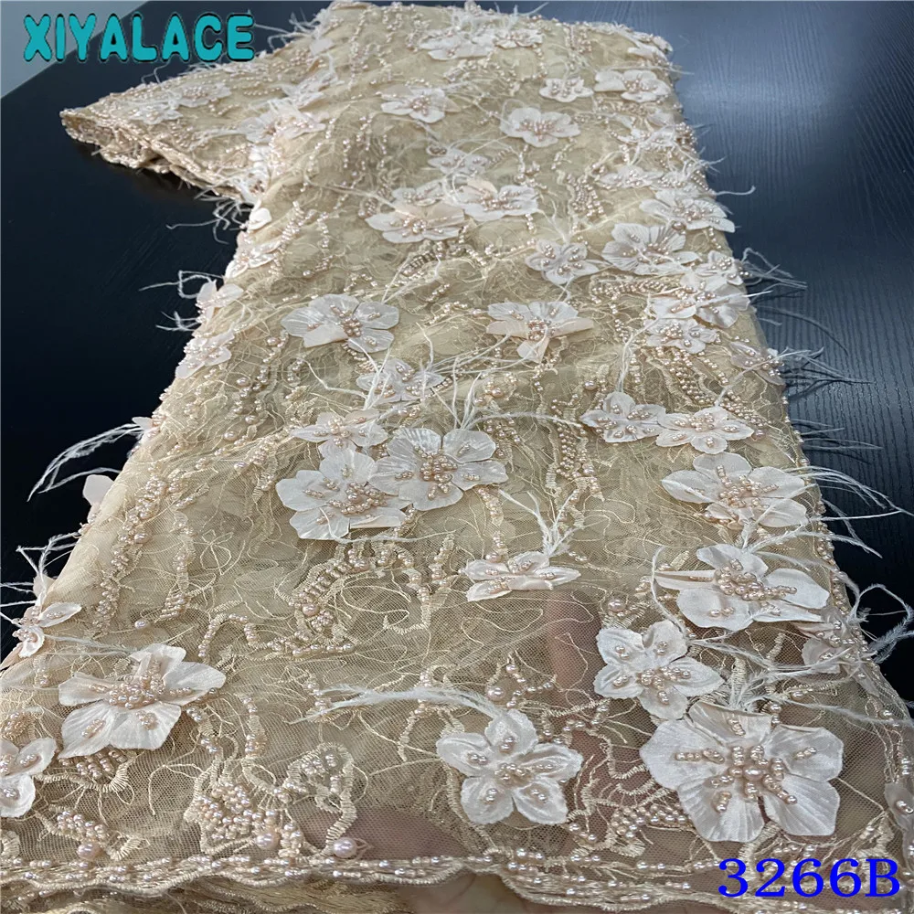 2020 высокое качество французское Сетчатое кружево бисерное ткани африканская 3D