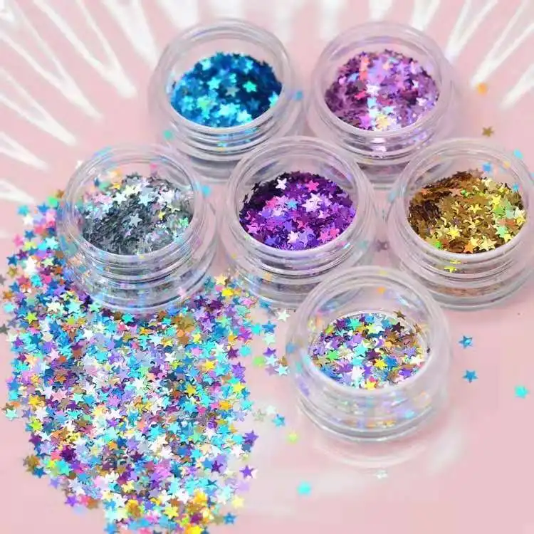 Блестящий серебряный блеск для ногтей шестиугольный порошок лист макияж тела