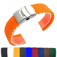 silicone watchband 18mm 20mm 22mm 24mm waterproof tire pattern replacment strap for men sport watch