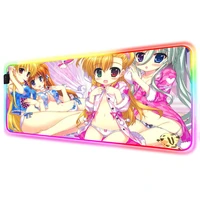 mairuige anime mouse pad bikini girls rgb large mousepad led backlight color computer notebook office game accessories desk mat