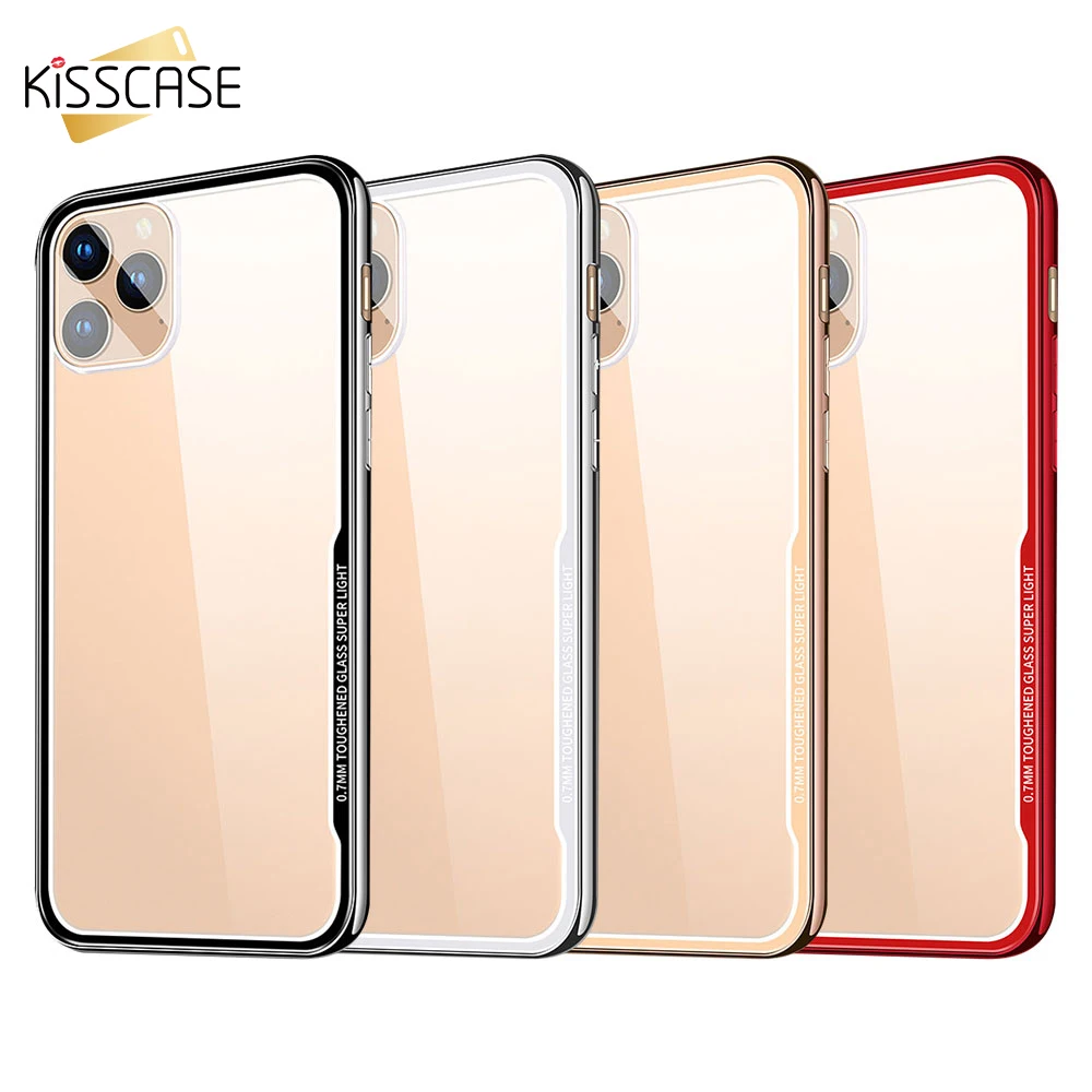 KISSCASE чехол из закаленного стекла для iPhone XS MAX X XR Защитный телефона s 11 Pro Max 7 8 Plus Coque