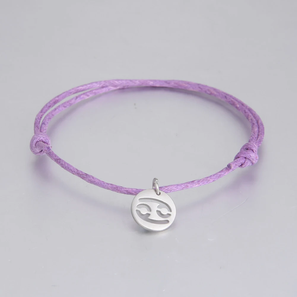 Skyrim Корейская восковая цепочка зодиака очаровательный браслет с раком весы Aries