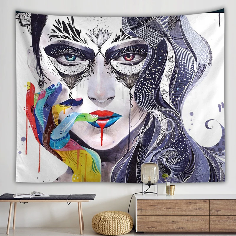 Настенный гобелен в стиле хиппи с абстрактными храмами современный макраме таро Психоделическое