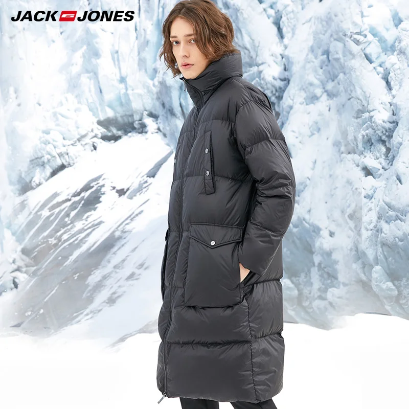 JackJones зимний мужской теплый длинный вертикальный воротник средней длины пальто пуховик | 218412553