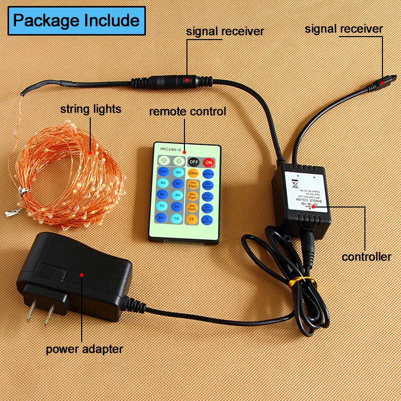 Светодиодная сказочная гирсветильник да осветительная цепочка 100 светодиодов