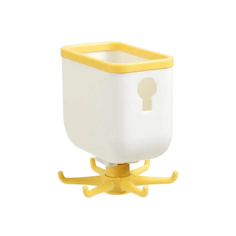 

Self-adhesive Plastic Rotating Rack 6-claw Hook Kitchen 360-degree Storage Rack Toilet Cartoon With Storage Box Hook Home Gadget