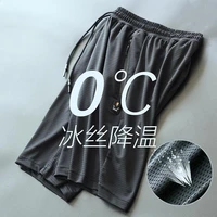 summer new mens casual trend loose quick drying shorts ice silk five point pants mens zipper sweatpants cool down 5%e2%84%83
