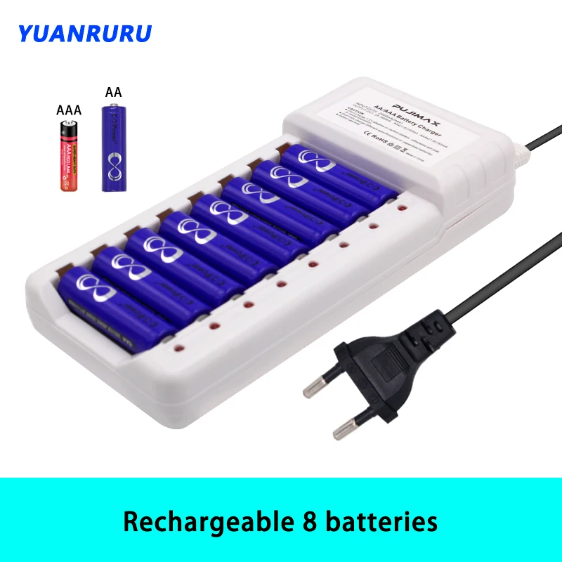 

Battery Charger USB Charger Battery Multi-Slot Battery Charger AA/AAA Ni-MH/Ni-Cd Battery Rechargeable Batteries US/EU Plug