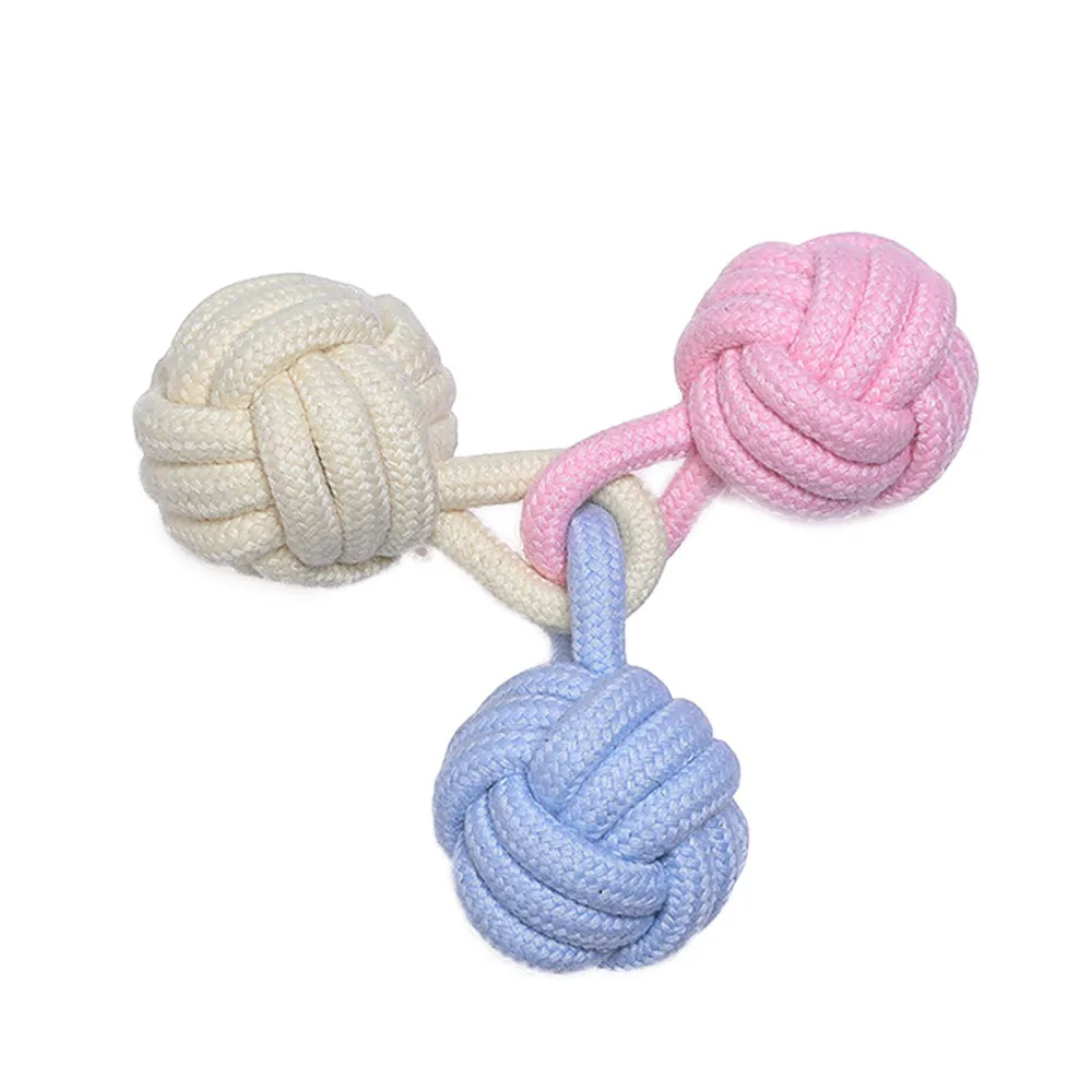 

Pet Toys Cat Dog Cotton Rope Colorful Knots Chew Toy Knot Puppy for Braided Bone Rope Dog Supplies Dogs Pets Accessories