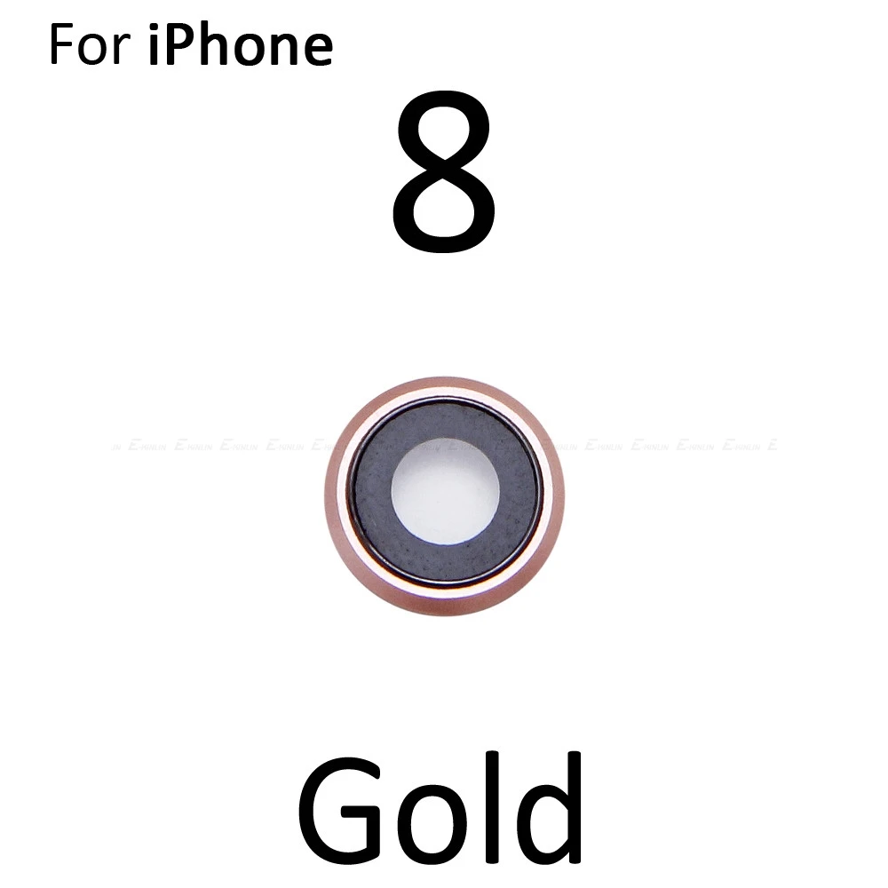 Новое заднее стекло объектива камеры кольцо Крышка для iPhone X 7 8 плюс с рамкой держатель запасные части - Цвет: Gold For iPhone 8