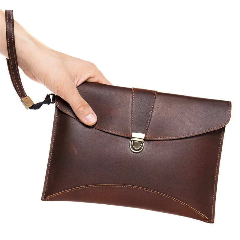 Мужской клатч из натуральной воловьей кожи на молнии| |