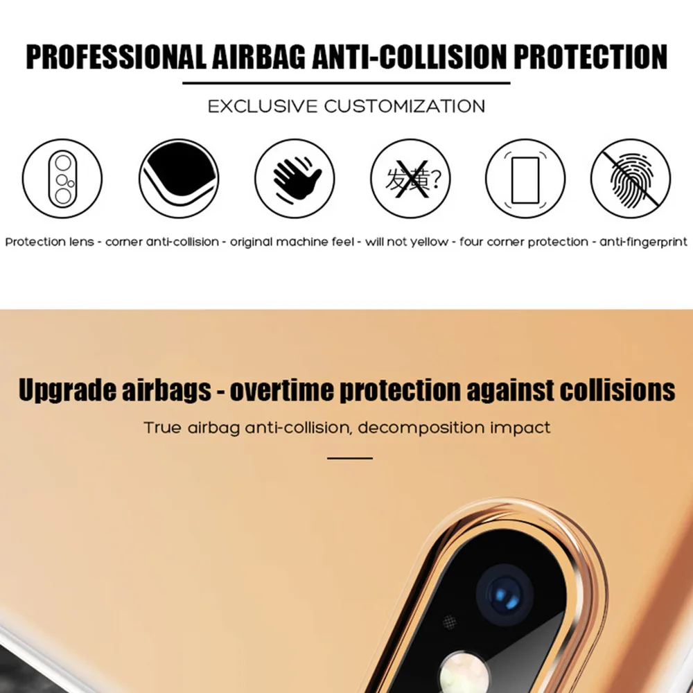 Роскошный Ударопрочный силиконовый прозрачный чехол для телефона iPhone 11 Pro Max 6 6s 7 8