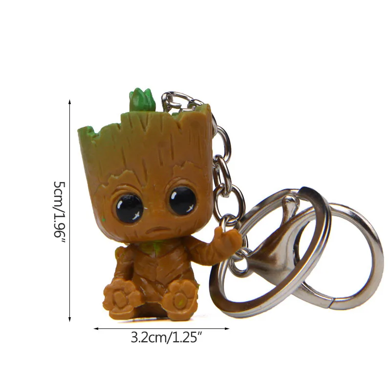 Sitting Groot Strongwell ребенок Грут ключи цепи Дерево человек Модель Marvel стражи кукла Грут галактика Мстители украшения фигурка малыш мультфильм - Цвет: Sitting Groot