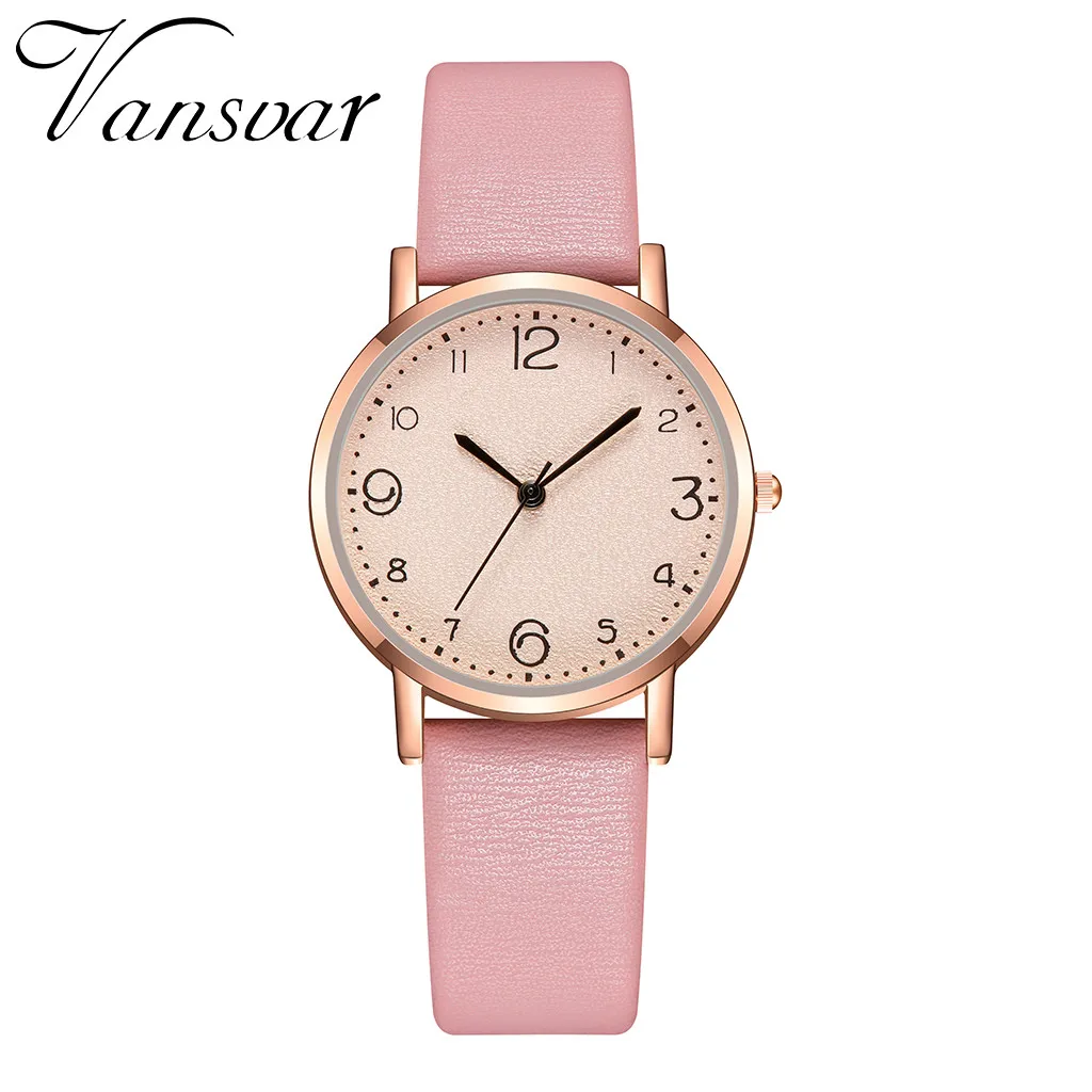 

Vansvar Fashion Quartz Wristwatch For Women Wrist Watches Leather Straps Round Dial Wristwatches Gift For Ladies Girls