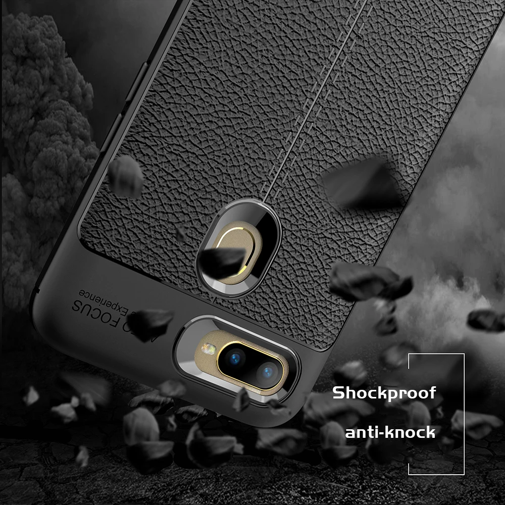 

UFlaxe Soft Shockproof Case fo OPPO A15 A15S A5S AX5S A7 AX7 A12 A5 A9 2020 Litchi Texture Ultra-thin Cover LZ