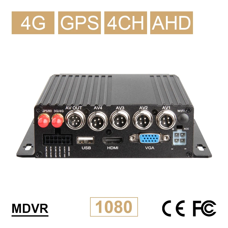 Бесплатная доставка 4G Lte GPS трекер Автомобильный Мобильный Dvr 4CH H.264 1080P AHD видео I/O