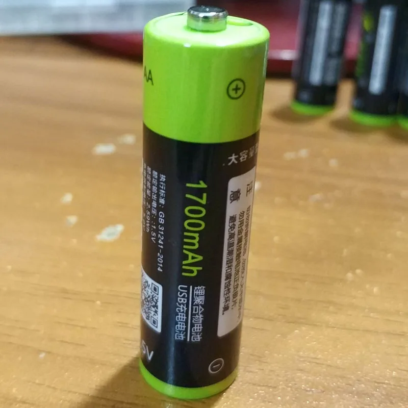 1pc no usb cable ZNTER 1,5 V AA 2550mwh обновление емкости до 1700mah литий-полимерный USB Перезаряжаемый литиевый usb аккумулятор USB кабель - Цвет: 1pc no usb cable