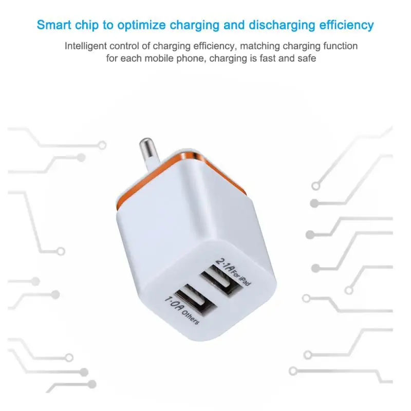 

US EU Plug Charger Adapter Universal Smart Dual USB Charger Home Office Travel Plug Adapter Mobile Phone Accessories