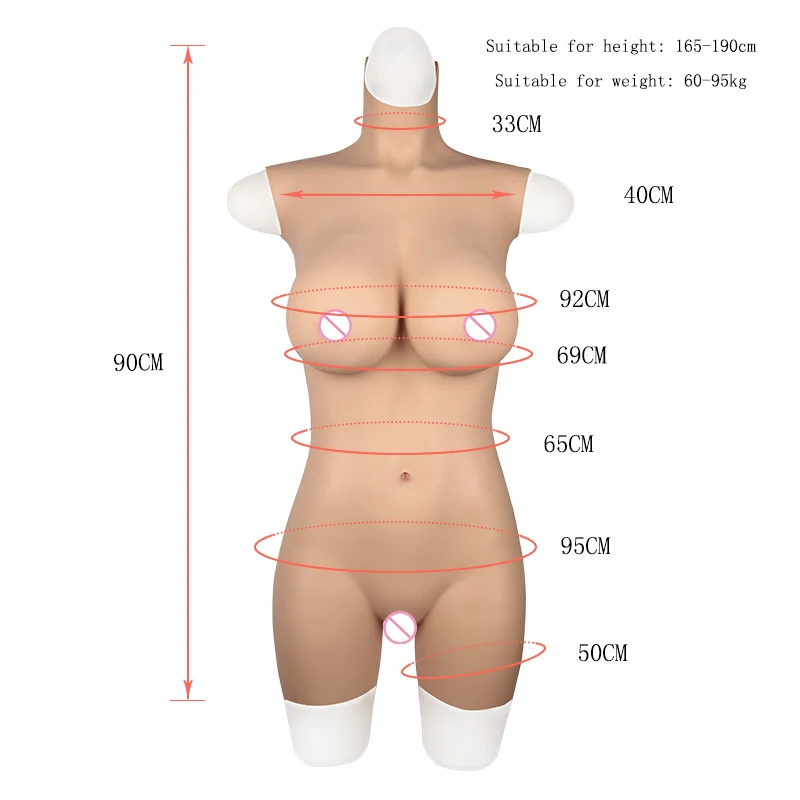 Реалистичное Силиконовое боди грудь большие накладные груди со стандартной