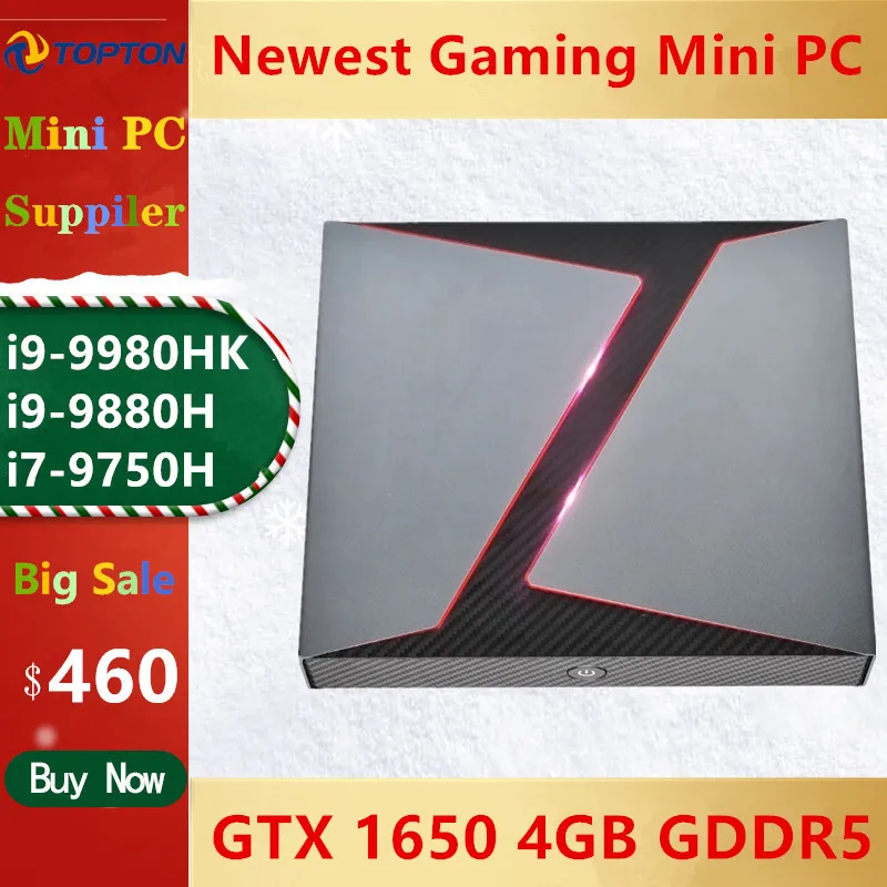 TOPTON новые игровые мини компьютер Intel i9 9980HK i7 9750H GeForce GTX 1650 4 ГБ 2 * DDR4 M.2 настольных ПК