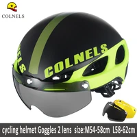 aero helmet tt time trial cycling helmet for men women goggles race road bike helmet with lens casco ciclismo bicycle equipment