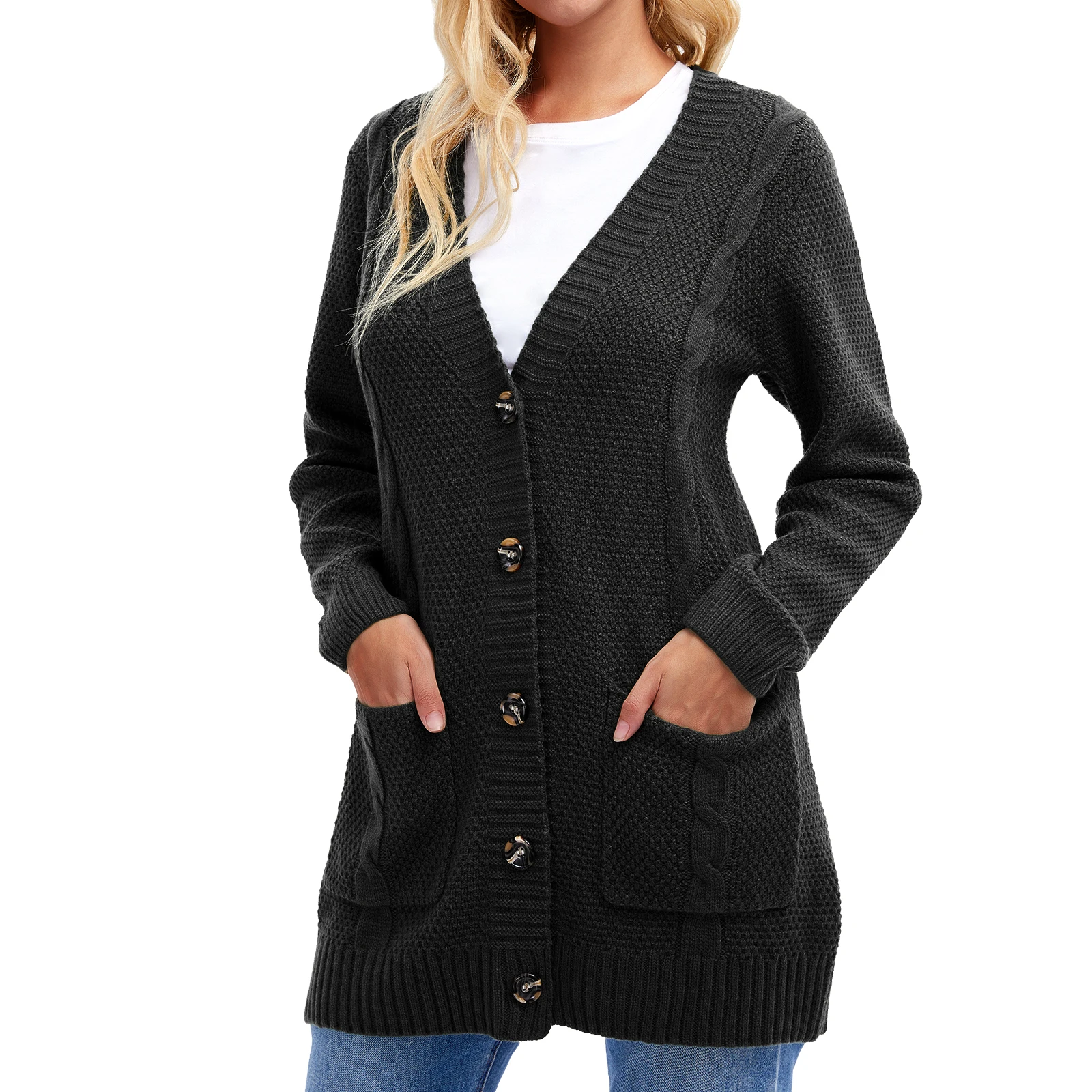 

2020 New Women Sweater Winter Long Sleeve Cardigans Knitted Open Cape Casual V-neck Coat Sweater Jacket Autumn Basic Coat