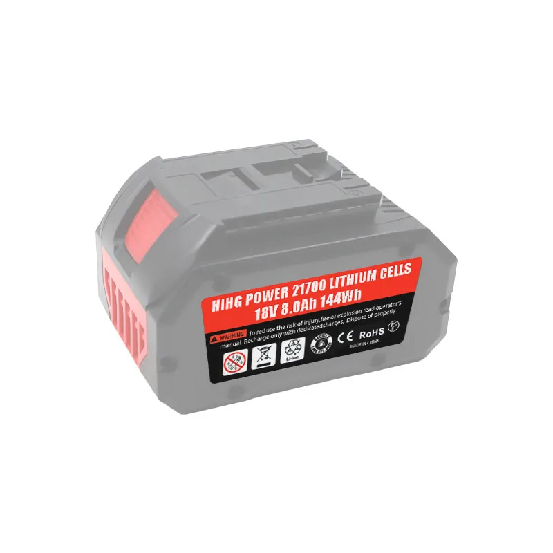 21700 BAT618 10 ядро литий-ионный аккумулятор Батарея 8.0Ah Стикеры для Bosch 18V литиевая