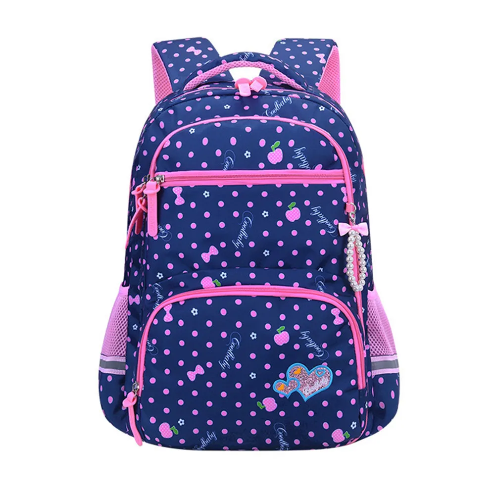 Милые школьные сумки с принтом в горошек; Книжная сумка принцессы; Легкие рюкзаки для начальной школы для От 7 до 15 лет девочек; Детский подар...
