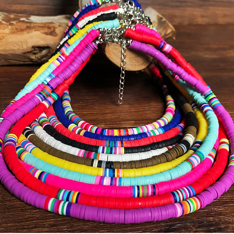 Ожерелье из полимерной глины 6 мм ожерелье-чокер мягкой керамики ожерелье с