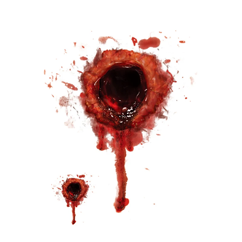 Большой цветок руки временная татуировка Хэллоуин отверстие крови