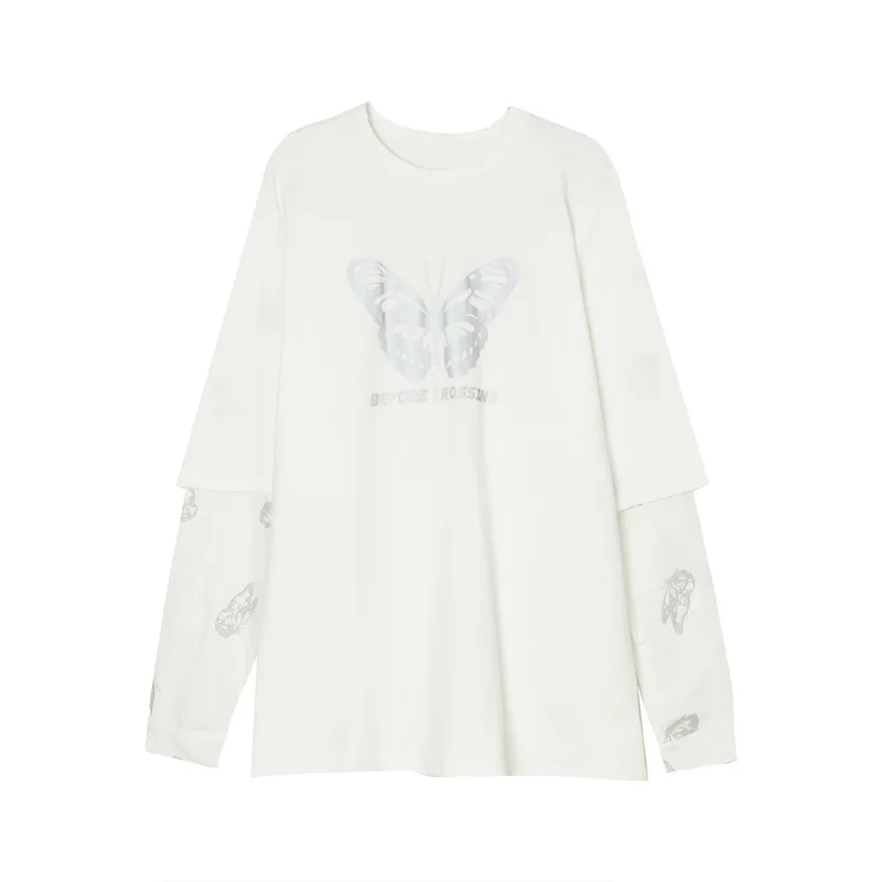 

Autumn New Product Butterfly Personality Loose Long Sleeve T-Shirt M1-AH-201B