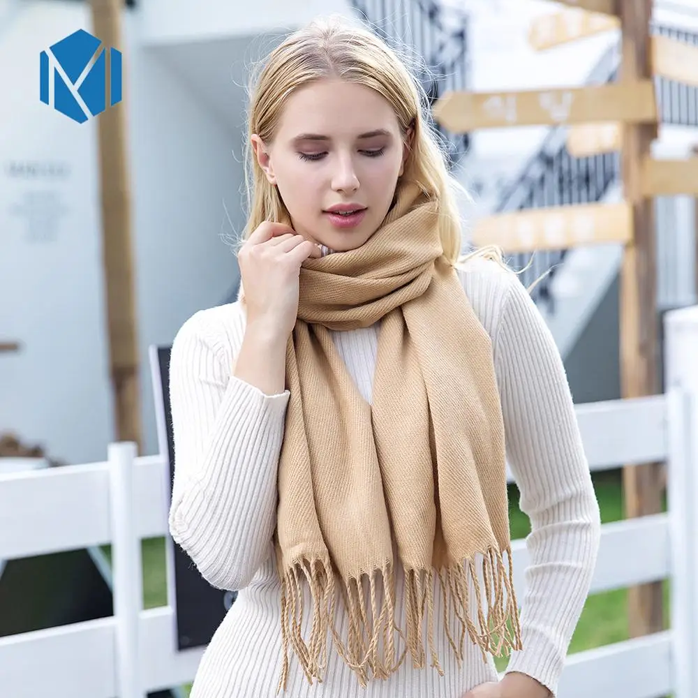 190*35 см женские осенние зимние теплые однотонные шерстяные шарфы высокого