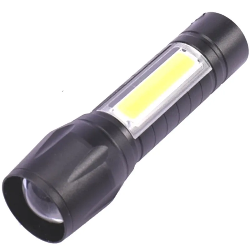 

Power Torch Waterproof USB Rechargeable LED Mini Telescopic Zoom LED and Side Cob 100 Meters Camping light
