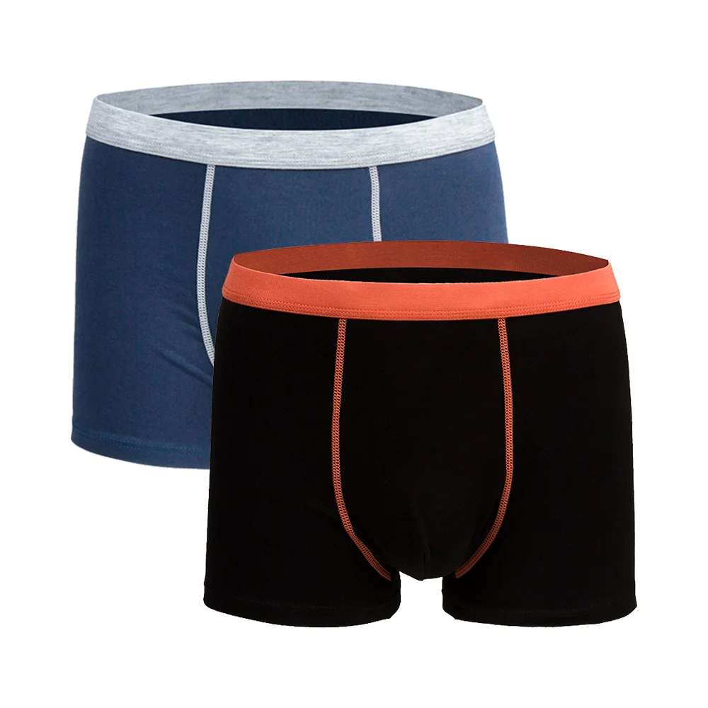

New Seamless Boxer Men Underwear Cotton Underpants For Male Letter Pure Solid Panties Large Size Mid Waist Shorts
