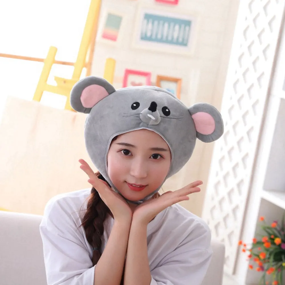 New Cartoon Plush Faux Fur Animal Rat Hat Cute Cap Soft Warm Winter Head Wear Fun Beanie Fleece Lining Headwear | Игрушки и хобби