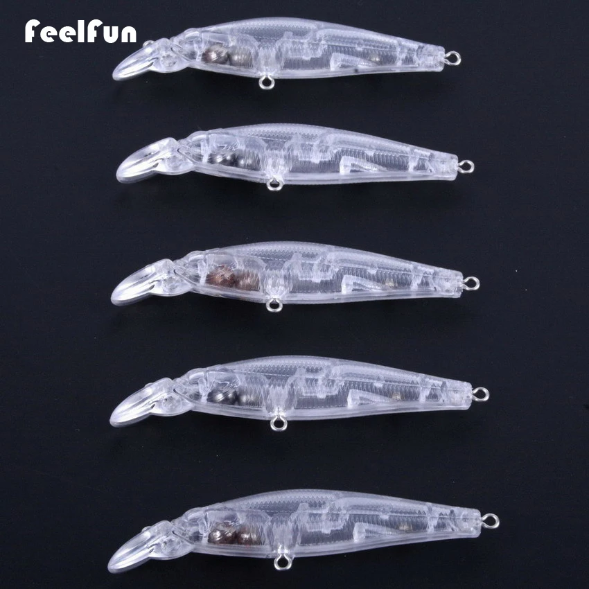 FeelFun гольян заготовки наживок Неокрашенная приманка 88 мм 7 г DIY рыболовные