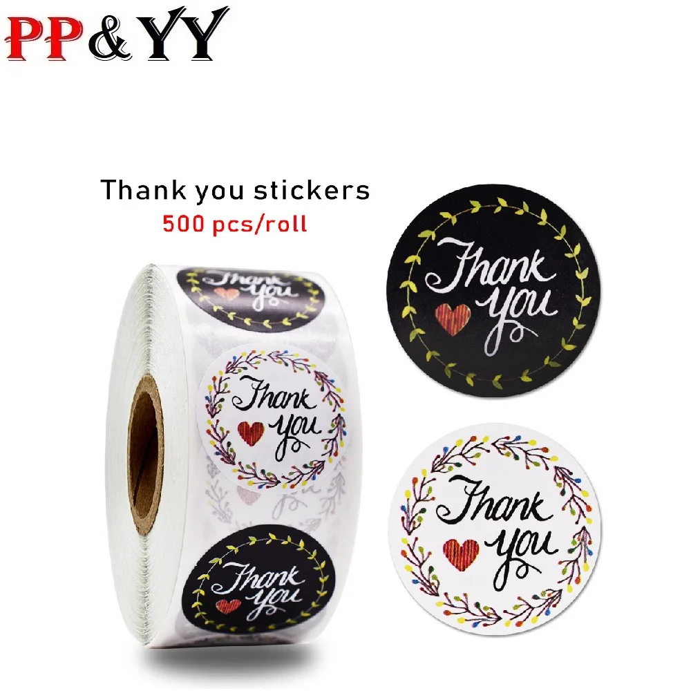 

Tags hundred flowers competing beautiful thank you sticker seal label handmade custom sticker scrapbook gift White black