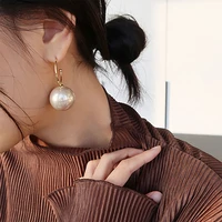 2020 new champagne temperament large pearl earrings s925 silver needle fashion exaggerated pearl ear hanging women