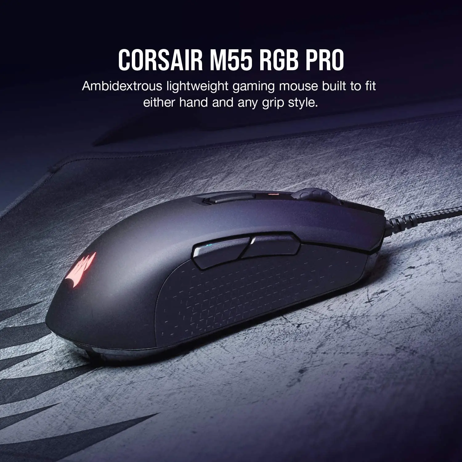 Игровая мышь CORSAIR M55 RGB PRO с несколькими ручками для обеих рук светодиод подсветкой