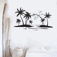 Sun Palms Beach Style Ocean Islands Art Stickers Vinyl Wall Decal Home Interior Design Nordic Home Decoration Wallpapers C612