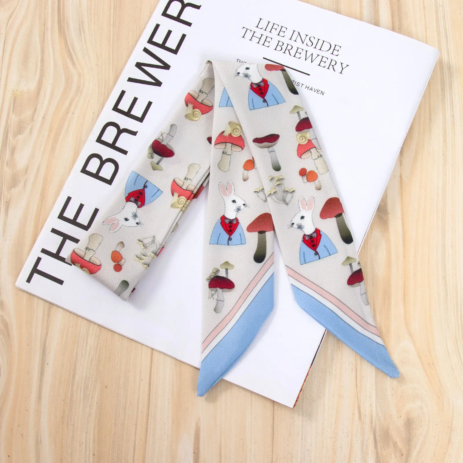 

Платок женский Шелковый узкий, с принтом, длинный, 2021